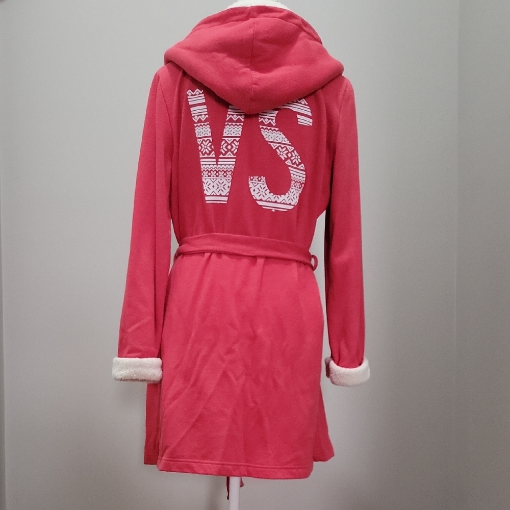 VTG Victoria's Secret Fleece & Shepra Hooded Robe Red Sz. XS/S 2015